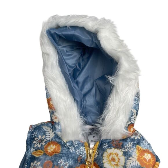 Little Lass Outfit Size 2T Floral Down Vest & Pants 2 Pc Winter Set Children's - Picture 6 of 8